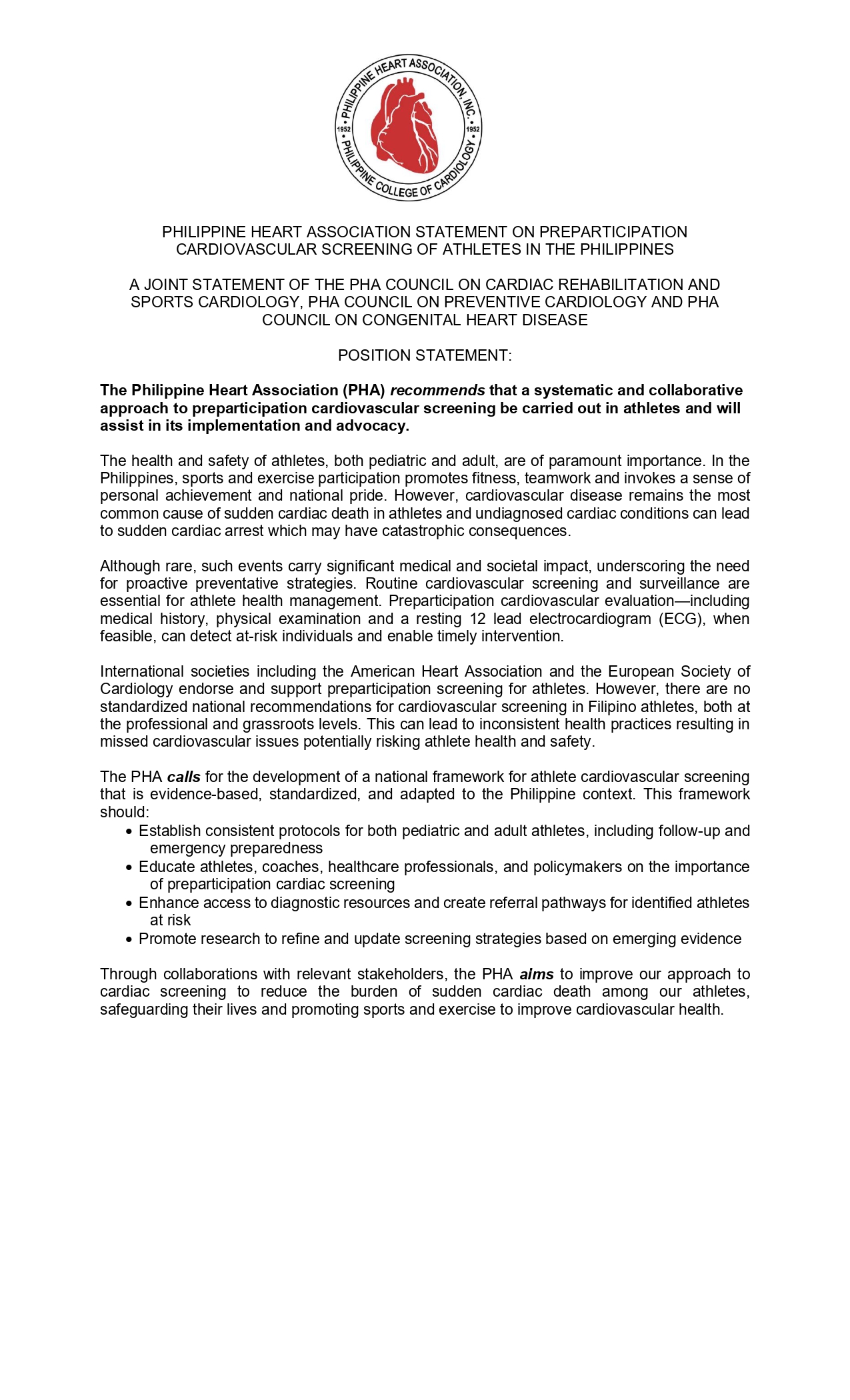 PHA Statement on Preparticipation Screening FINAL page 0001